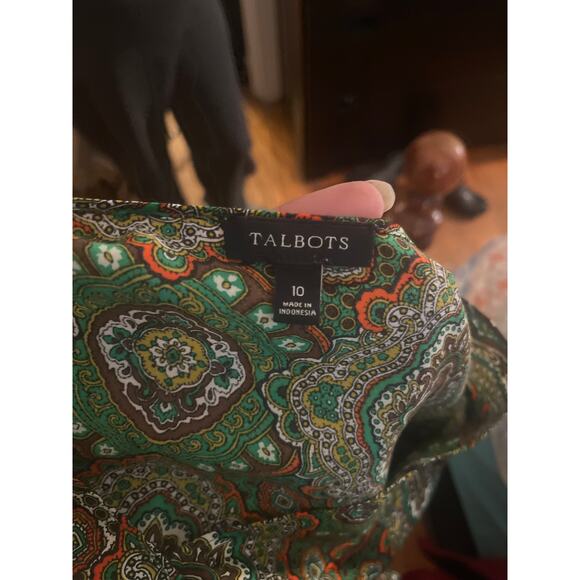 Talbots Silky Paidley Print 3/4 Sleeve V Neck Top Size 10 - Picture 8 of 8